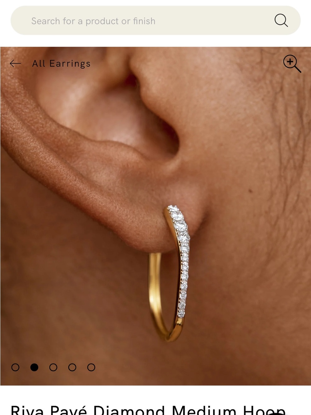Monica Vinader Riva Pave’ Medium Hoops - Picture 11 of 11